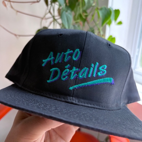 vintage AUTO DETAILS Trucker hat retro font - Picture 2 of 8